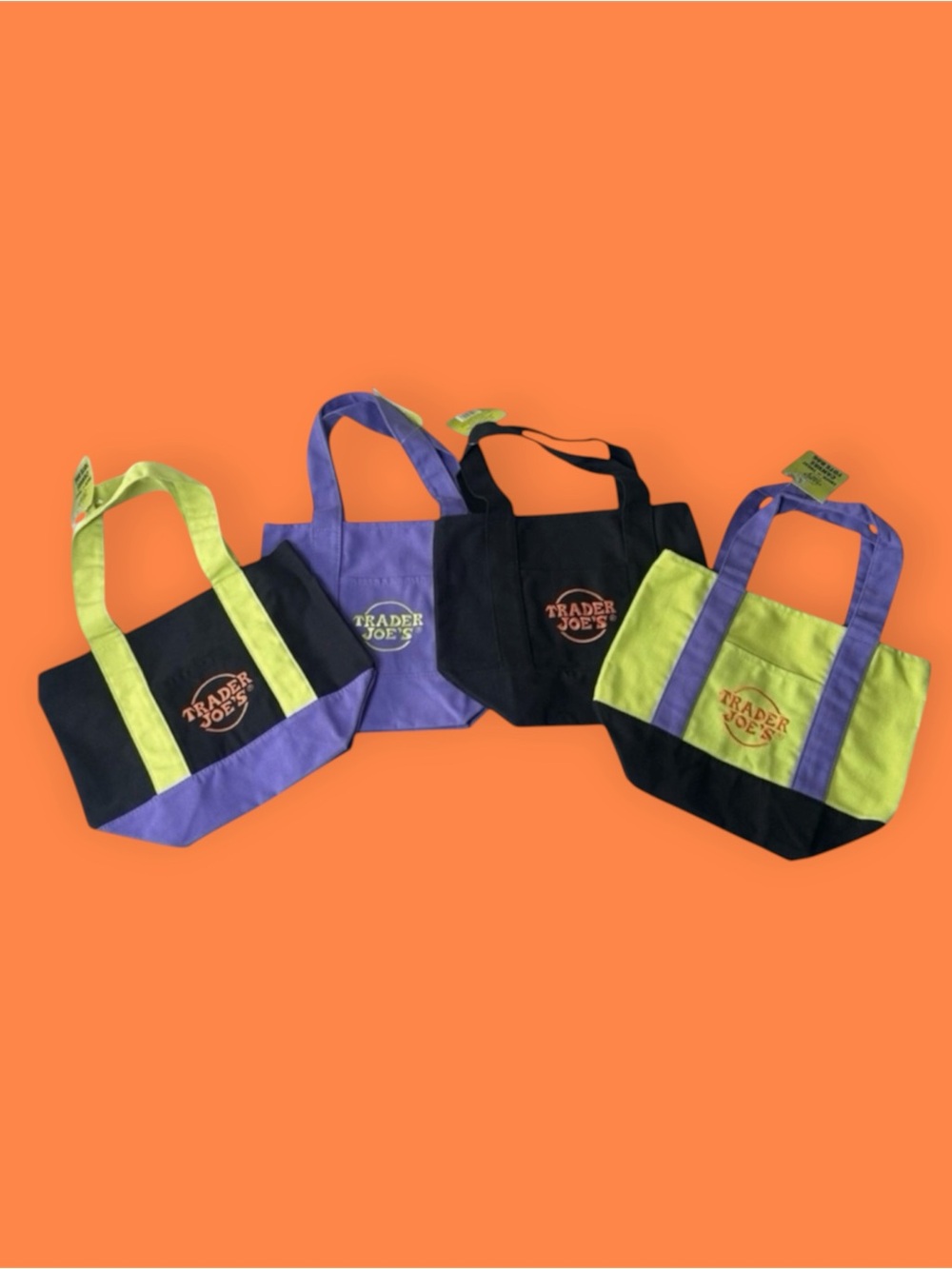 🧡💜💚 NWT! Bundle of 2026 Halloween Trader Joe's Mini Tote Bags (Set of 4)